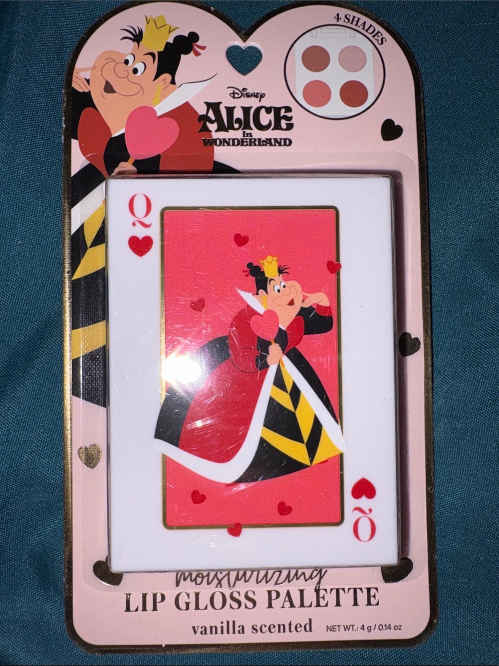 3 - Disney Alice in Wonderland Lip Set - Blue Teapot, Red Heart, & Card Deck Com - Picture 4 of 8